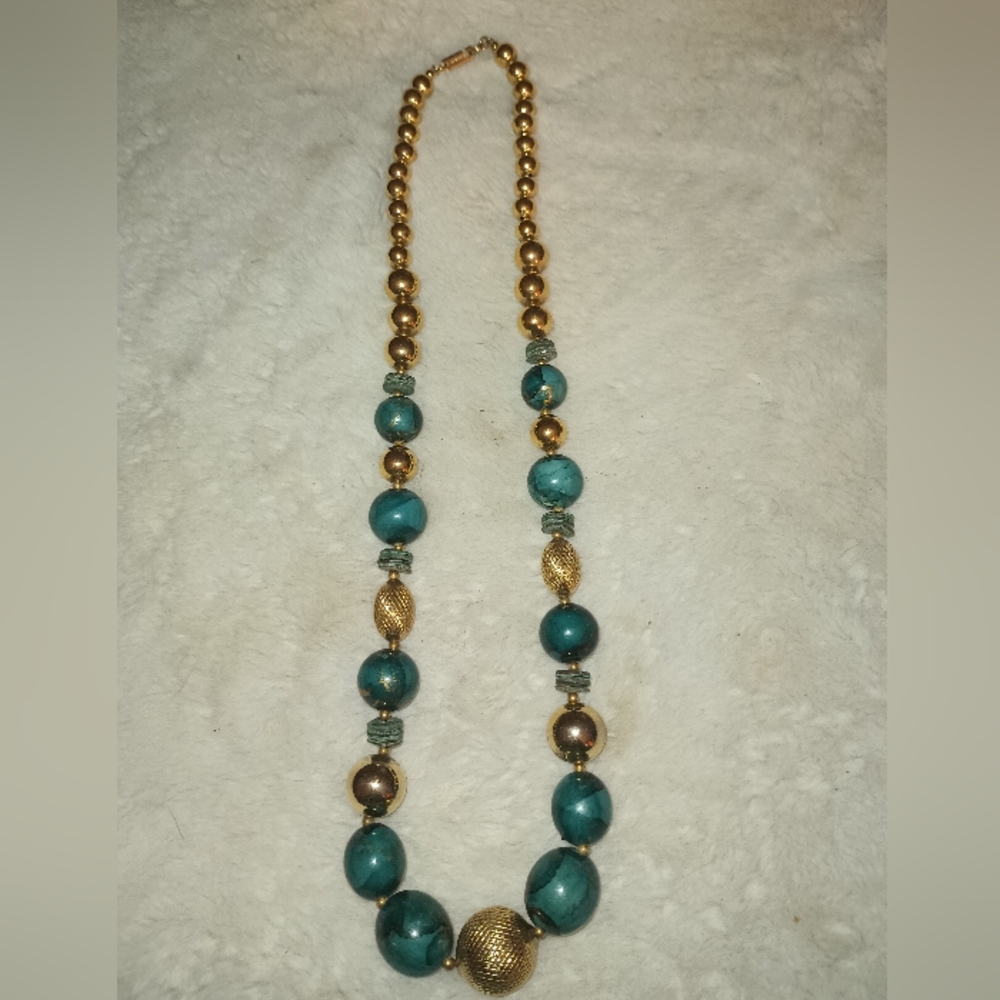 Fabulous CAROL DAUPLAISE Chunky Enameled Necklace Demi Vintage Jewelry